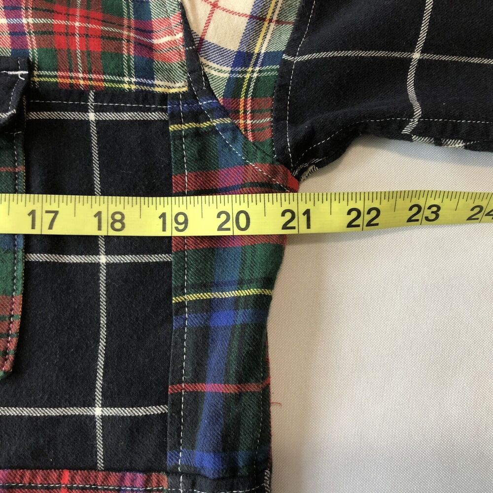 Topshop Shirt Women 4 Black Red Plaid 100% Cotton Button Up Shirt Long Sleeve - Picture 8 of 12